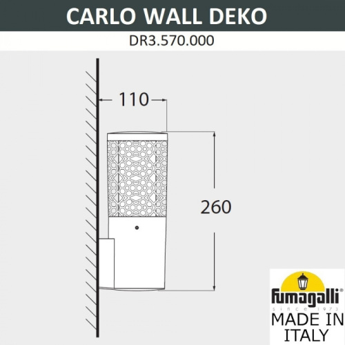 Настенный светильник уличный Carlo Deco DR3.570.000.WXU1L фото 2