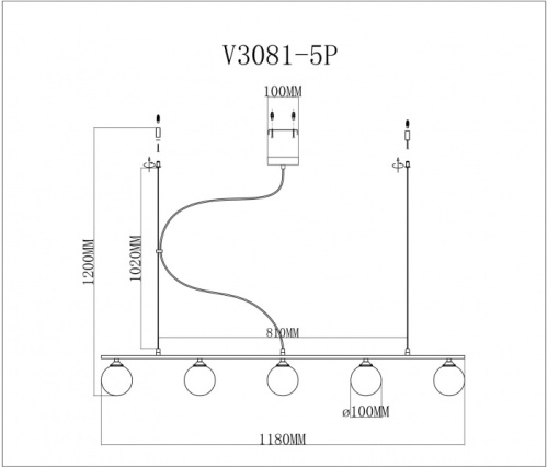Подвесной светильник Sector V3081-5P фото 2