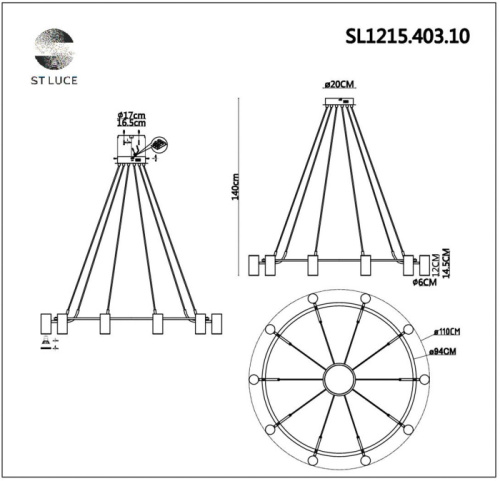 Подвесной светильник Talia SL1215.403.10 фото 2