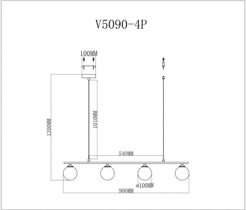 Подвесной светильник Lingdal V5090-4P фото 2