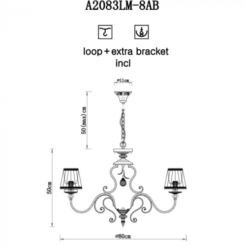 Подвесная люстра Charm A2083LM-8AB фото 3