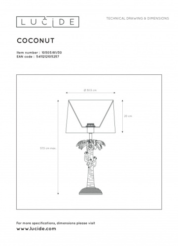 Интерьерная настольная лампа Extravaganza Coconut 10505/81/30 фото 3