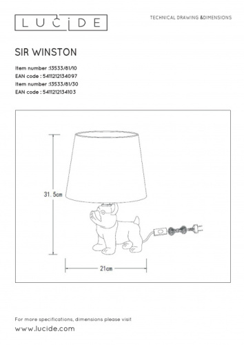 Интерьерная настольная лампа Extravaganza Sir Winston 13533/81/10 фото 3