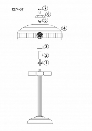 Интерьерная настольная лампа Cremlin 1274-3T фото 3