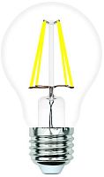 Лампочка светодиодная филаментная LED-A60-SLF LED-A60-6W/3000K/E27/CL/SLF
