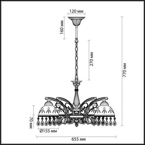 Подвесная люстра Avifa 2989/5 фото 2