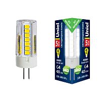 Лампочка светодиодная  LED-JC-220/5W/4000K/G4/CL GLZ09TR картон