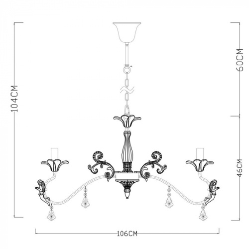 Подвесная люстра Angelina A5349LM-8WH фото 2
