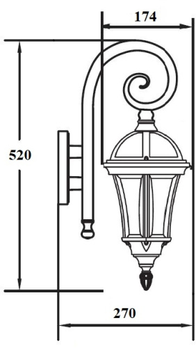 Настенный фонарь уличный ROMA S 95202S/18 Bl фото 2