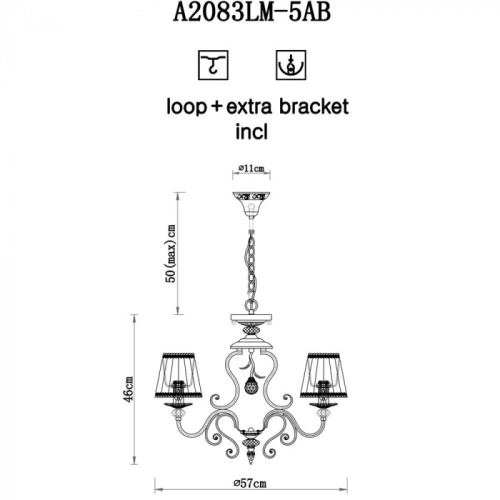 Подвесная люстра Charm A2083LM-5AB фото 2
