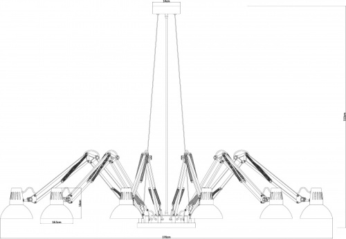 Подвесная люстра Ragno A2043SP-12BK фото 2
