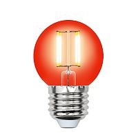 Лампочка светодиодная  LED-G45-5W/RED/E27 GLA02RD картон