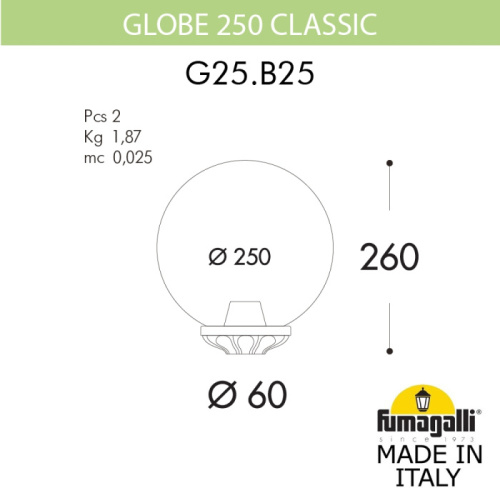 Уличный консольный светильник GLOBE 250 G25.B25.000.WXF1R фото 2