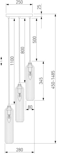 Подвесной светильник Siesta 50252/3 хром фото 3